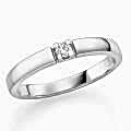 Haakonsen allianse ring i hvitt gull med diamant 0.08 ct.