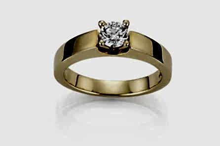 Haakonsen Tracy enstens ring i gult gull 0,44 ct